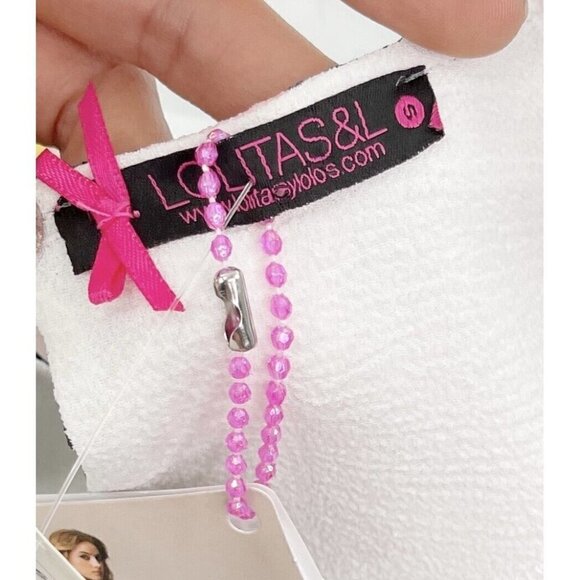 NWT Lolitas&L Shoe Print Ballet Slipper Shift Dress Mini Tunic Lace Sz S NEW - Picture 11 of 12